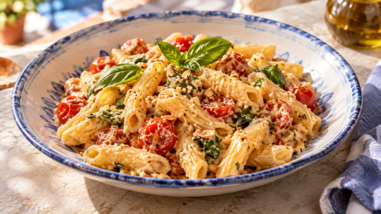 pasta filicudi con mandorle